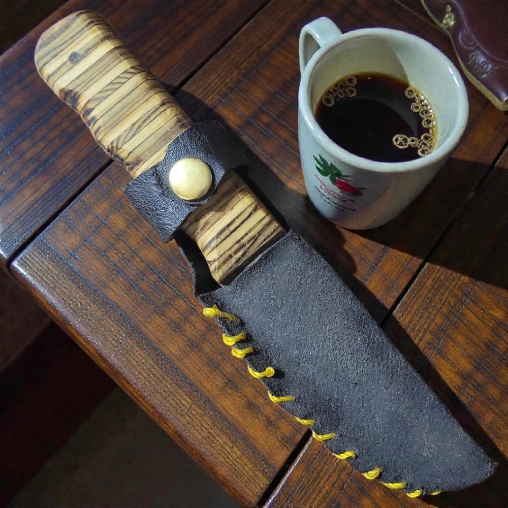 Handcrafted Grey Fox Original Hardwood Kitchen Butcher Hunting Knive Wood Steel